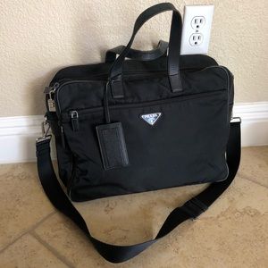 Prada Nylon Leather Messenger Travel Bag UNISEX